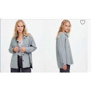 Madewell Womens $188 Double Faced Long Shirt Jacket Size XXS NS395 Heather Cole